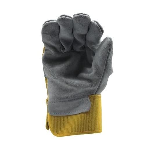 Cordova Stanley Select Cowhide spit Leather Palm Work and Safety Gloves - Yellow Canvas Back - Large, 1 Count (Pack of 1) - Image 4